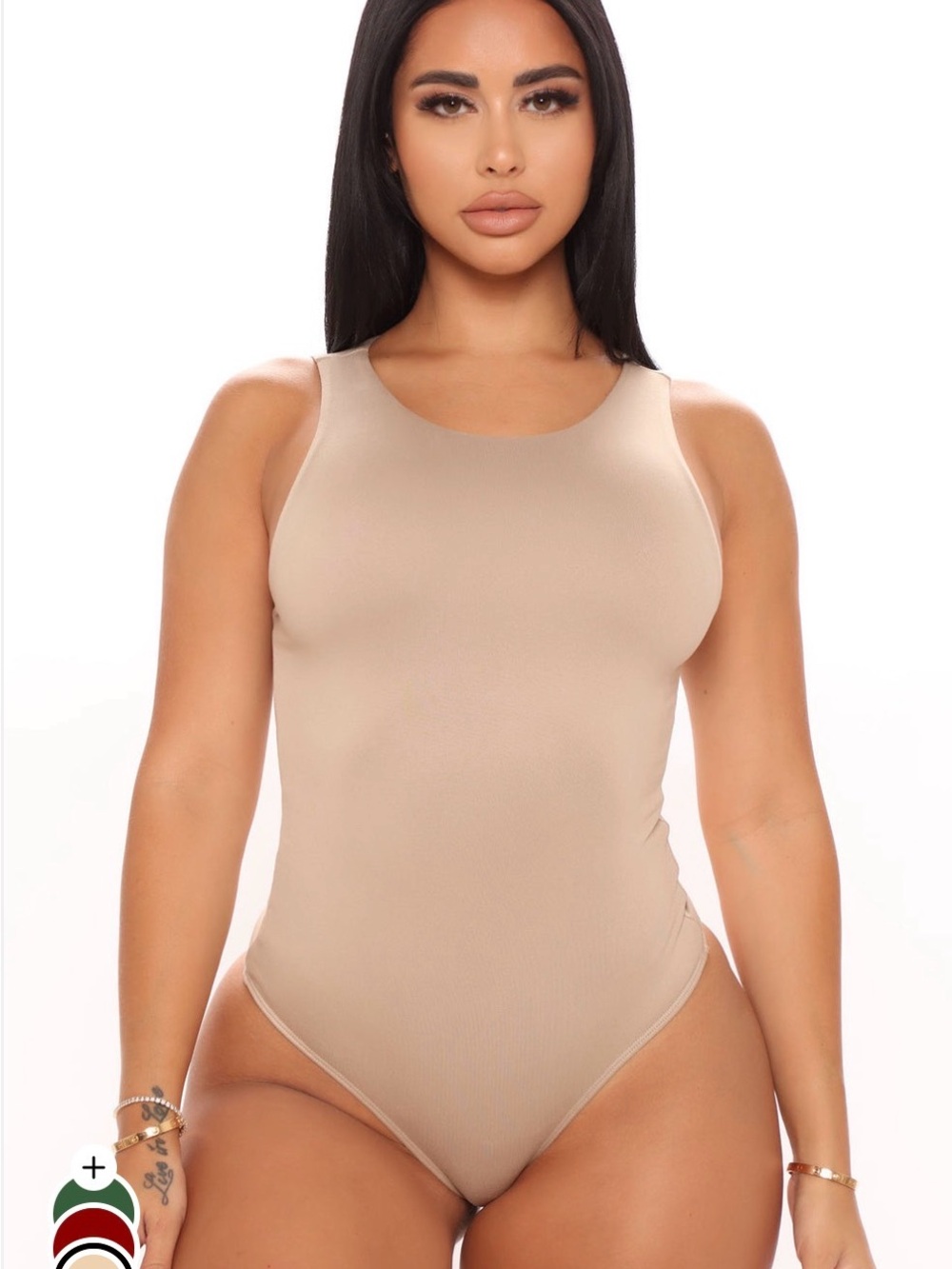 Fashion Nova Nude/Tan Scoop Neck Bodysuit